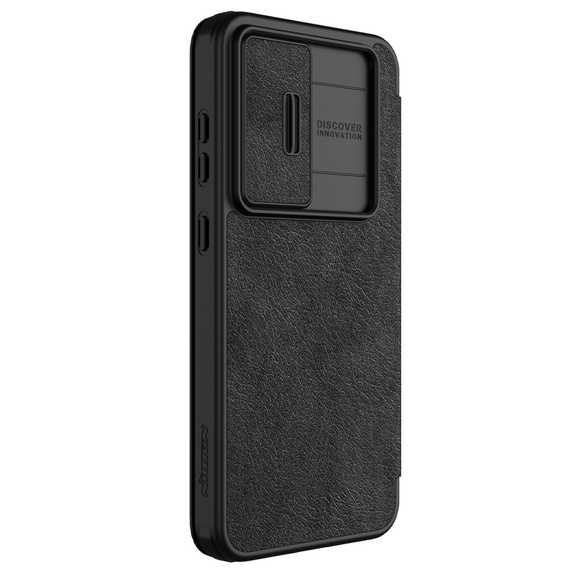NILLKIN flip tok Samsung Galaxy S24 FE, CamShield Qin Pro, bőr, fekete