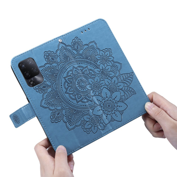 Pattintható tok a Oppo Reno5 Z / A94 / A95 5G, Mandala, kék