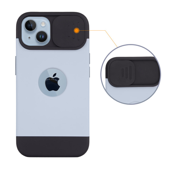 ERBORD MagSafe Cam Slider tok, kék + Képernyővédő üveg iPhone 13 / iPhone 14 készülékekhez