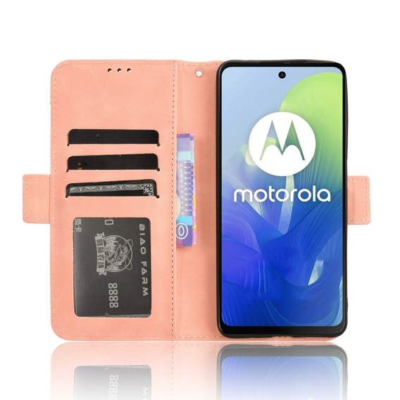 Pattintható tok a Motorola Moto E14, Card Slot, rózsaszín