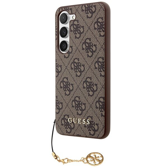 GUESS Telefontok a Samsung Galaxy A55, 4G Charms Collection Hardcase, barna