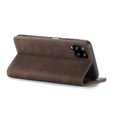 CASEME tok Samsung Galaxy A12 / M12 / A12 2021, Leather Wallet Case, kávé