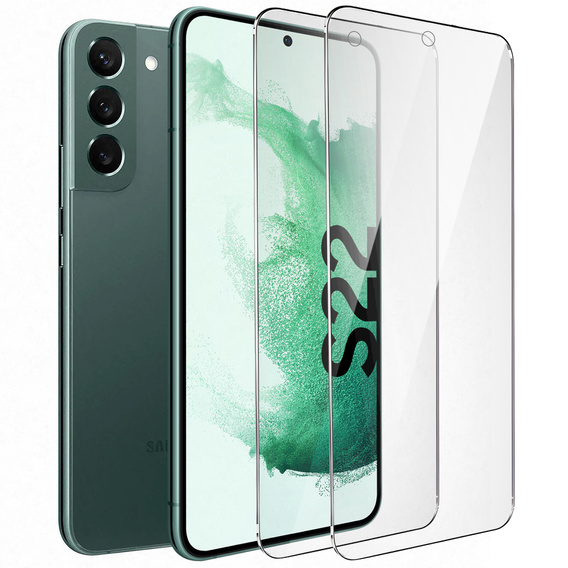 2x edzett üveg a Samsung Galaxy S22, ERBORD 9H Hard Glass a képernyőn