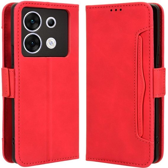Pattintható tok a Infinix Zero 30 5G, Card Slot, piros
