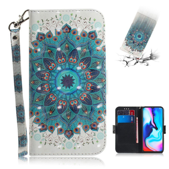 Pattintható tok a Motorola Moto G9 Play/E7 Plus, Wallet, Mandala Flower