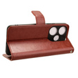 Pattintható tok a Xiaomi Poco F6, Crazy Horse Wallet, barna