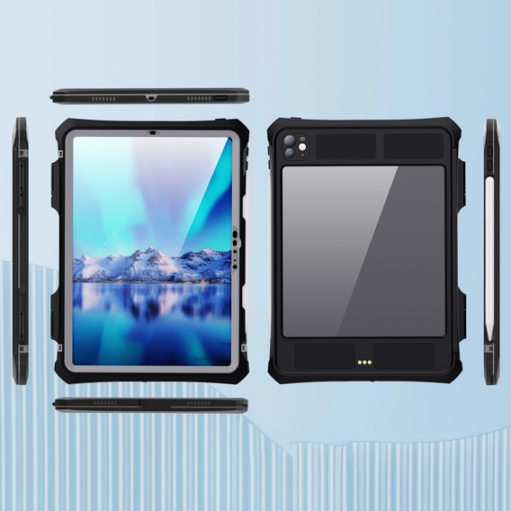 SHELLBOX IP68 vízálló tok a Apple iPad Pro 11” 5. generációhoz 2024, fekete