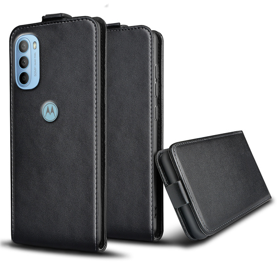 Pattintható tok a Motorola Moto G31 / G41, Flip, fekete