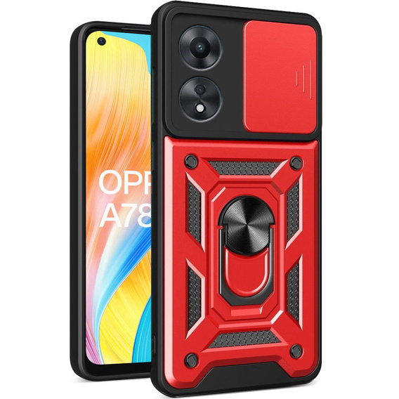 Telefontok a Oppo A78 4G, CamShield Slide, piros