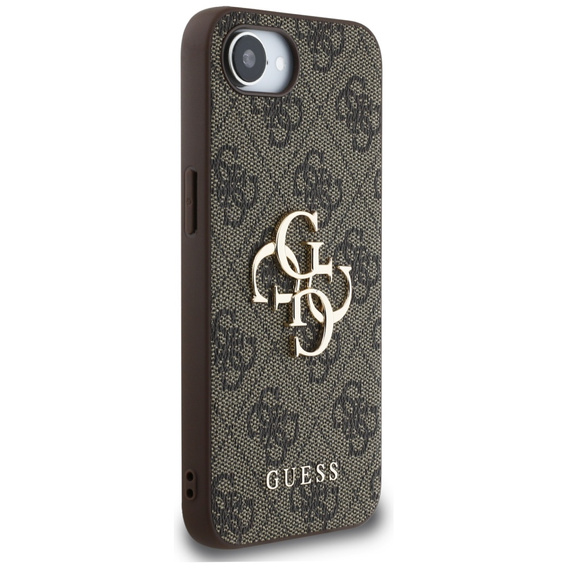 GUESS Telefontok a iPhone 16E, 4G Big Metal Logo, barna