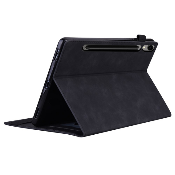 Tok Samsung Galaxy Tab S10 FE+ Plus, Classic, tolltartóval, fekete