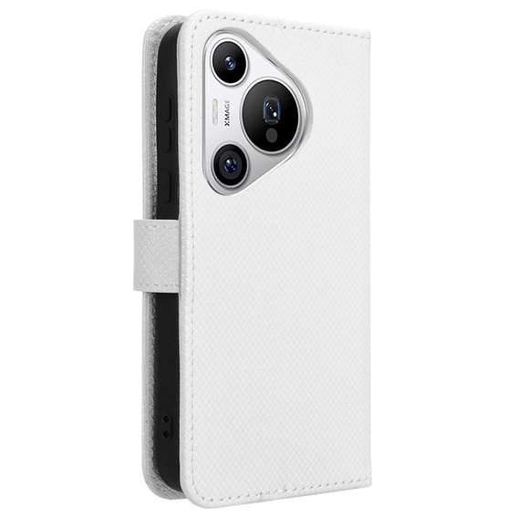 Pattintható tok a Huawei Pura 70, Wallet Smart Magnet, fehér