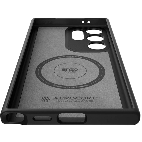 Spigen Enzo Aramid fekete tok Samsung Galaxy S24 Ultra készülékhez
