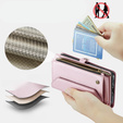 Tok CASEME Samsung Galaxy A56 5G, RFID Leather Wallet, vállpánttal, rózsaszín