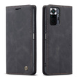 CASEME tok Xiaomi Redmi Note 10 Pro, Leather Wallet Case, fekete