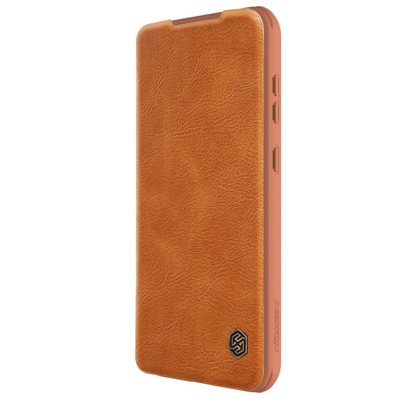 NILLKIN flip tok Samsung Galaxy A55 5G, CamShield Qin Pro, bőr, barna