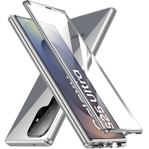 Tok Samsung Galaxy S25 Ultra, Magnetic Dual Glass, ezüst