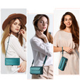 Tok CASEME Samsung Galaxy S25 FE, RFID Leather Wallet, vállpánttal, zöld
