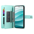 Pattintható tok a Xiaomi Redmi Note 14 Pro 5G / Poco X7 5G, Wallet Zipper Pocket, zöld