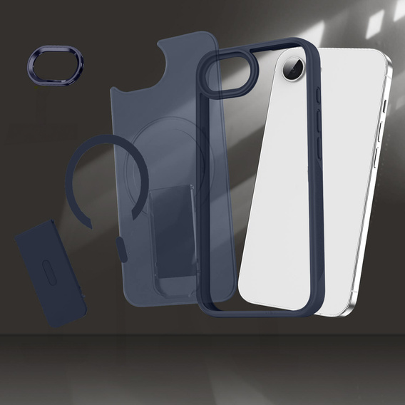 Tok Iphone 16E, Kickstand Matt Case, MagSafe, kék