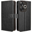 Pattintható tok a Xiaomi Poco F6, Crazy Horse Wallet, fekete