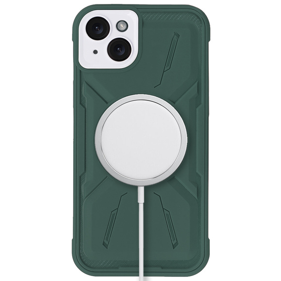 Tok iPhone 15 Plus, ERBORD Armor Mag, zöld