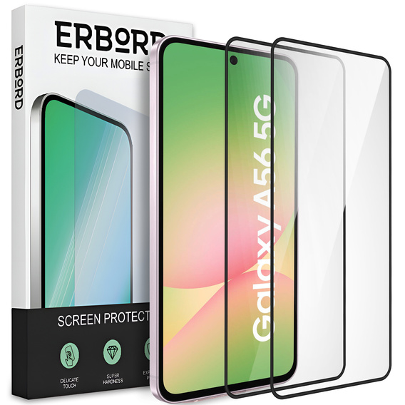 2x edzett üveg ERBORD 3D a Samsung Galaxy A56 5G teljes képernyő