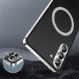 Kameravédő tok Samsung Galaxy S23, CamShield MagSafe, átlátszó / ezüst