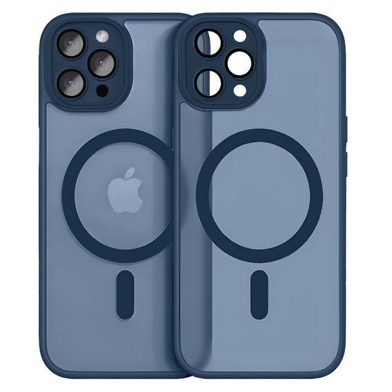 Tok iPhone 16 Pro-hoz, MagSafe, ERBORD Matt Case, tengerészkék + képernyőüveg