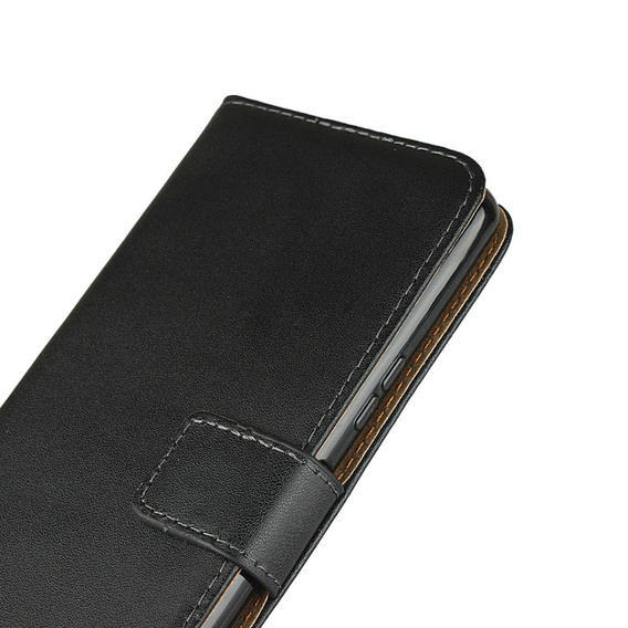 Pattintható tok a Sony Xperia 10 II, Case Genuine Leather, fekete