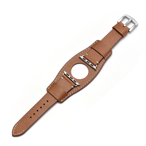 Bőrszíj Apple Watch 1/2/3/4/4/5/6/7/8/SE/Ultra 42/44/45/49mm, barna