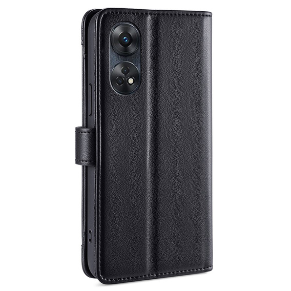 Pattintható tok a Oppo Reno8 T 4G, Wallet Zipper Pocket, fekete