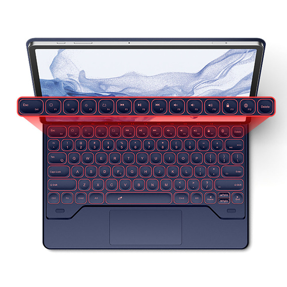 Billentyűzet tok Samsung Galaxy Tab S10+/ S9+/ S8+/ S7+/ S7 FE, Dexnor Magnetic Keyboard Touchpad, kék
