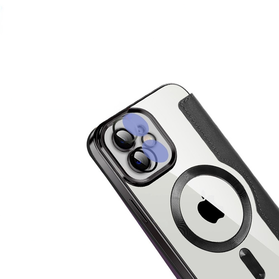Pattintható tok a iPhone 12, RFID Wallet MagSafe CamShield, fekete