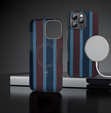 Tok IPhone 16 Pro, Aramid Fiber Slim Case, MagSafe, kék / piros