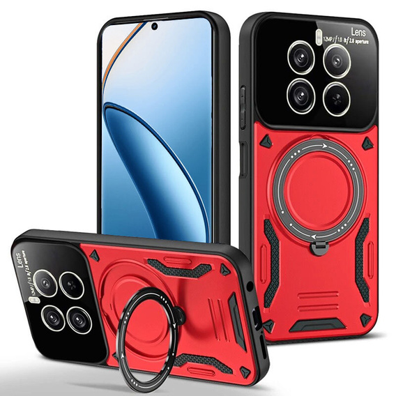 Páncélozott tok a Realme 12 Pro 5G / 12 Pro+ 5G készülékhez, Magnetic Ring, piros
