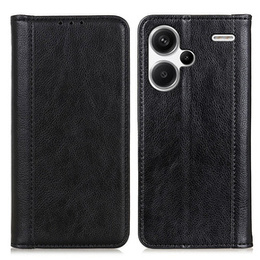 Telefontok a Xiaomi Redmi Note 13 Pro+, Wallet Litchi Leather, fekete