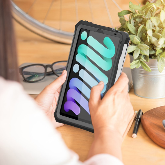 IP68 vízálló tok a iPad mini 8.3" 2021 (6 gen.) / iPad mini 8.3" 2024 (7 gen.), fekete