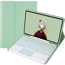 Tok + billentyűzet Samsung Galaxy Tab S6 Lite 2020 P610/P615 / S6 Lite 2022 10.4, Touchpad Pen Slot, világoszöld