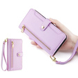 Pattintható tok a Xiaomi Poco F6 Pro, Wallet Zipper Pocket, lila
