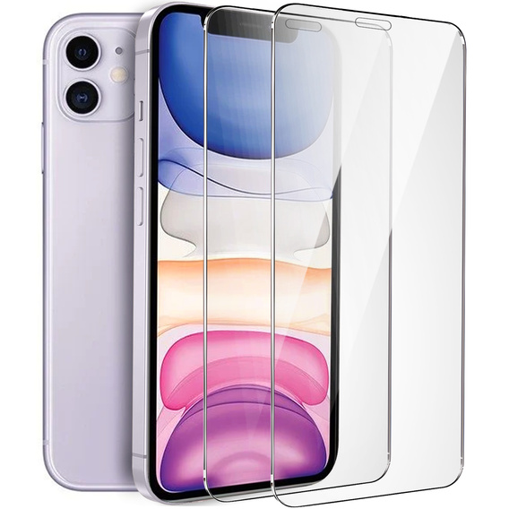2x edzett üveg a iPhone XR/11, ERBORD 9H Hard Glass a képernyőn