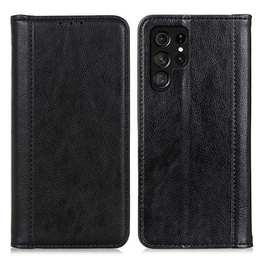 Telefontok a Samsung Galaxy S24 Ultra, Wallet Litchi Leather, fekete