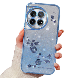 Tok OnePlus 12 5G, Glitter Flower, kék