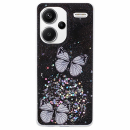 Tok Xiaomi Redmi Note 13 Pro+, Glitter Butterfly, fekete