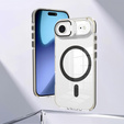 Tok iPhone Air készülékhez, MagSafe, állvánnyal, átlátszó, fekete betétekkel