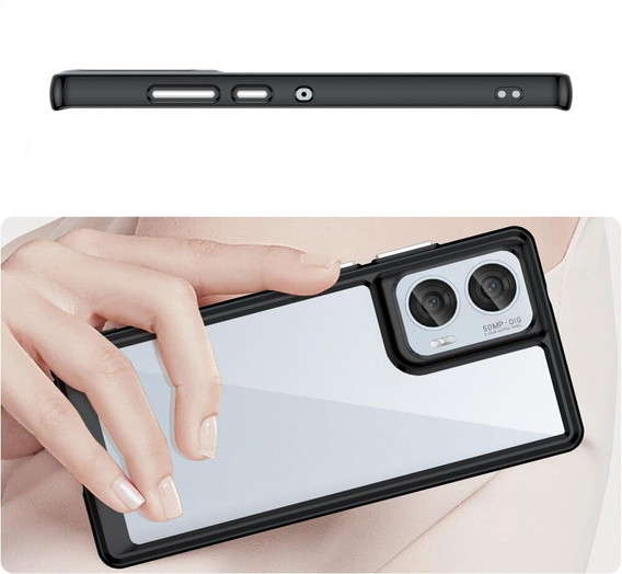 Telefontok a Motorola Edge 50 Fusion 5G, Fusion Hybrid, átlátszó / fekete