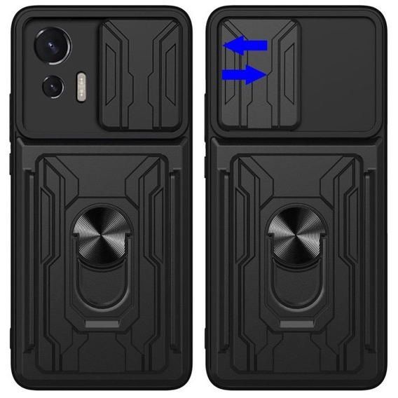 Páncélozott tok a Motorola Edge 30 Neo 5G, Camera Slide Card Slot, fekete