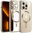 Tok iPhone 13 Pro Max-hoz, Electro MagSafe, arany + üveg a képernyőhöz
