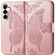 Pattintható tok a Samsung Galaxy S25 FE, Butterfly, rózsaszín rose gold