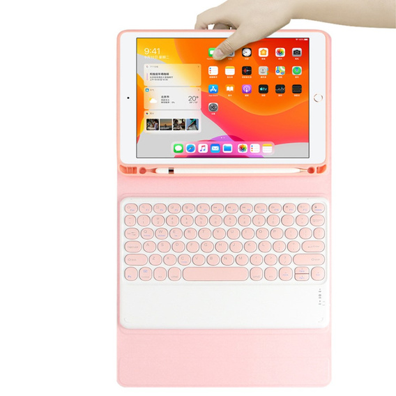 Tok + billentyűzet iPad Pro 11 2021 / 2018, iPad Air 10.9 4 2020 / 5 2022, Pen Slot, rózsaszín rose gold